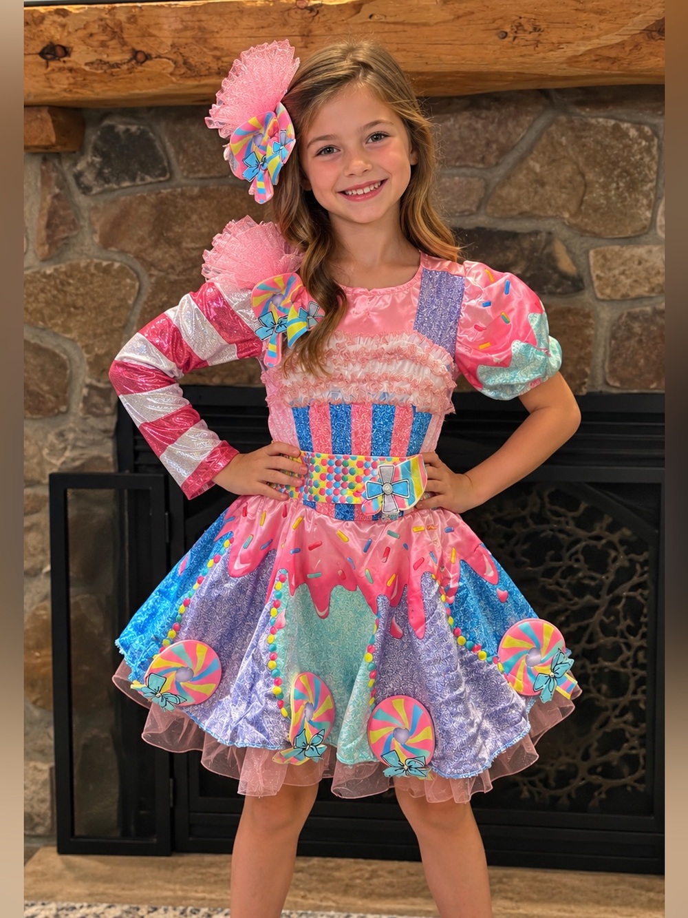 JoJo Siwa Cupcake - Candyland Girls Costume Dress with Rainbow Accents